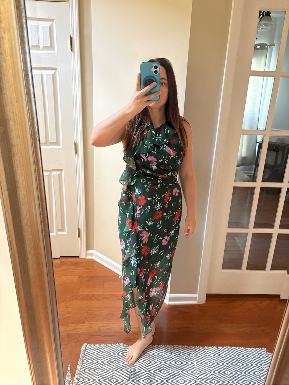 C/MEO Collective Elude Midi Dress in Green Floral